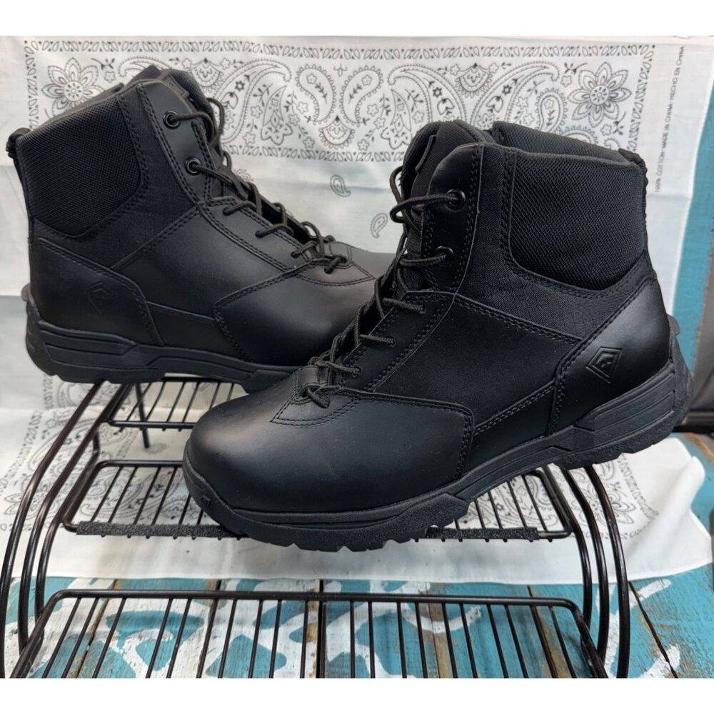 First Tactical MEN'S Boot 6" Side Zip Duty Boot Black SIZE 8.5 Worn 1X